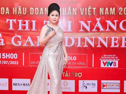 Hoa hậu Thiện nguyện Lý Kim Ngân ngồi ghế giám khảo đêm thi tài năng Hoa hậu Doanh nhân Việt Nam 2022