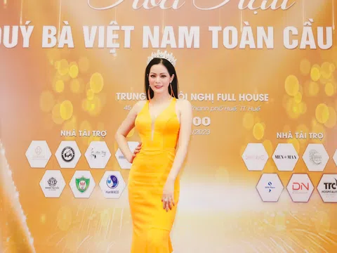 Á hậu Lê Xuân Tâm xuất hiện tại Huế chấm thi Hoa hậu Quý bà Việt Nam Toàn cầu 2023